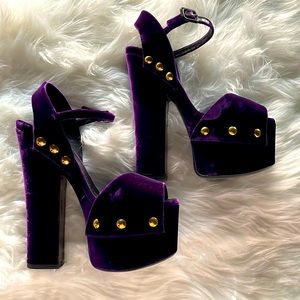 Giuseppe Zanotti Purple Velvet Heels